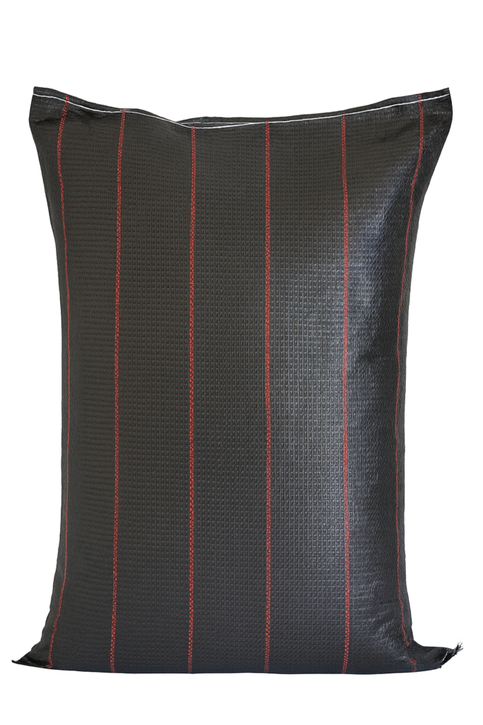 Saco negro con rayas rojas